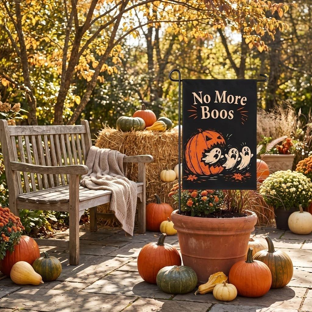 Double-Sided Halloween Garden Flag for Outdoor Party Decoration