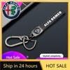 Car Stickers For Alfa Romeo Leather Car Logo Key Chain Keyring Auto Interiors Accessories For Alfa Romeo 4C 159 166 Spider Giuli
