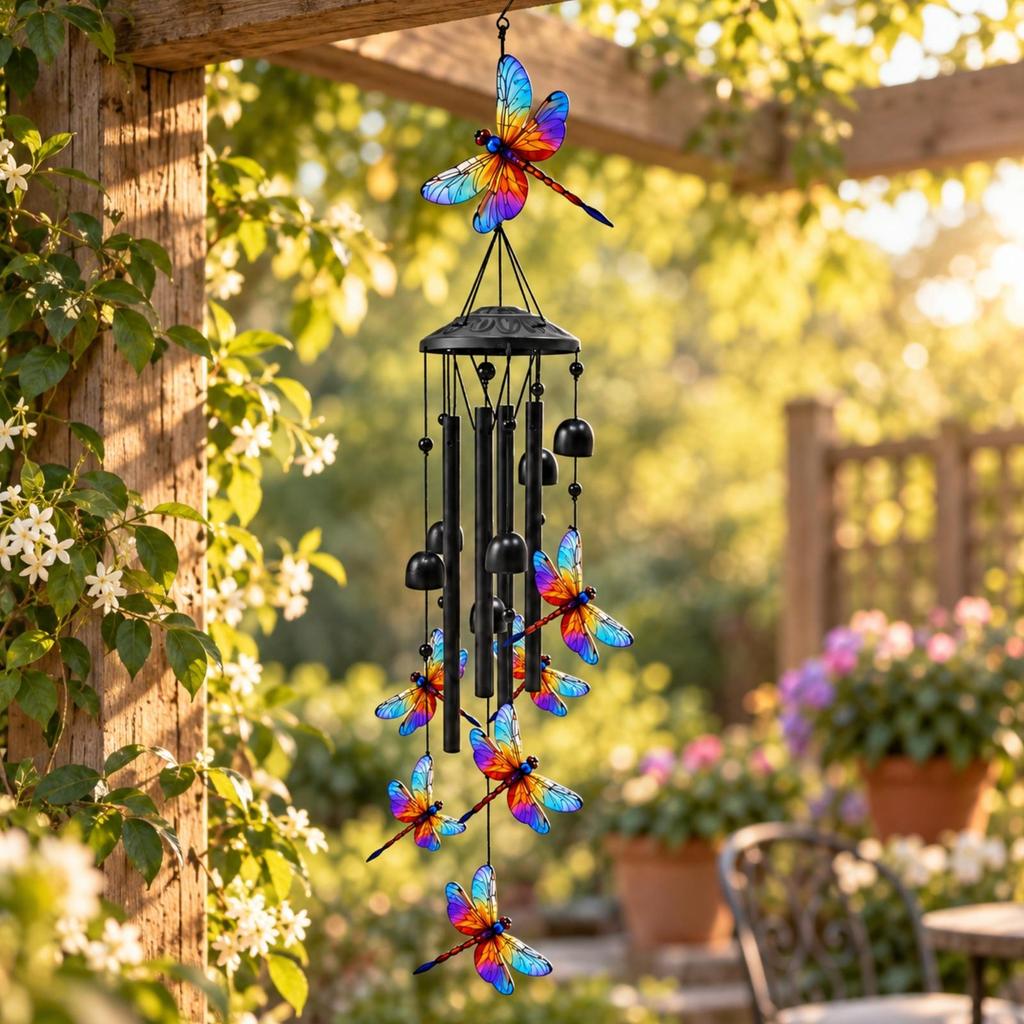 Metal Wind Chime Indoor Outdoor Chimes with Hook Suspended for Garden, Balcony, Entryway