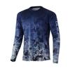 Men's Outdoor Fishing Long-sleeve Top Breathable Quick-dry Sports T-shirt Camouflage Print for Fishing Hiking Activities