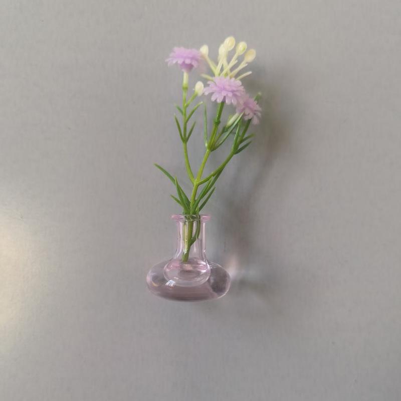 Süßes Rosa Blumen-Gürtel & Mini-Magnet-Vasen-Kühlschrank-Deko-Set