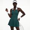 Womens Sporty Tennis Dress With Halter Neck Top Color-Block Collar Quick-Dry Badminton Running Gym Cycling