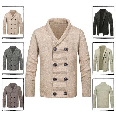 Herren Mehrfarbiger Modischer Cardigan Pullover mit doppelreihiger Knopfleiste Herbst/Winter 2025