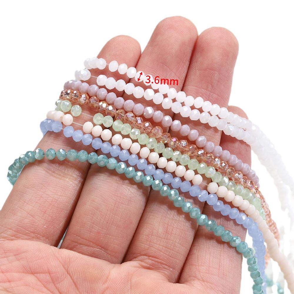 Colorful 3.6mm Faceted Crystal Wheel Beads for DIY Jewelry and Bracelet Making.
