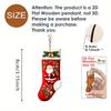 Creative 2D Flat Wooden Christmas Stocking Pendant for Festive Home Decor