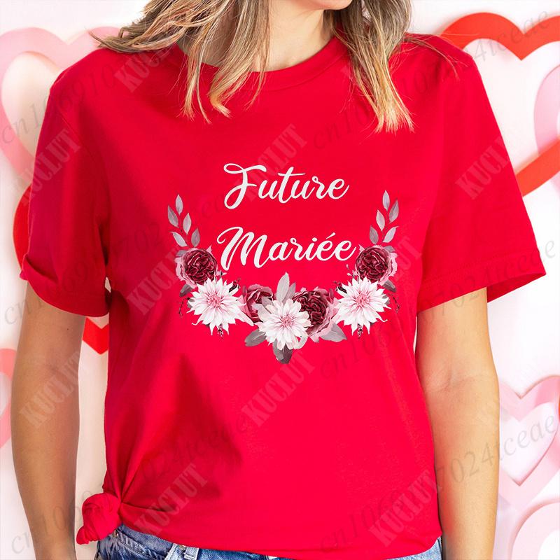 French Bridal Wedding Team Bride Tops Women Bachelorette Party Tshirt Future Bride Bridesmaid T-shirt Single Farewell EVJF Tees