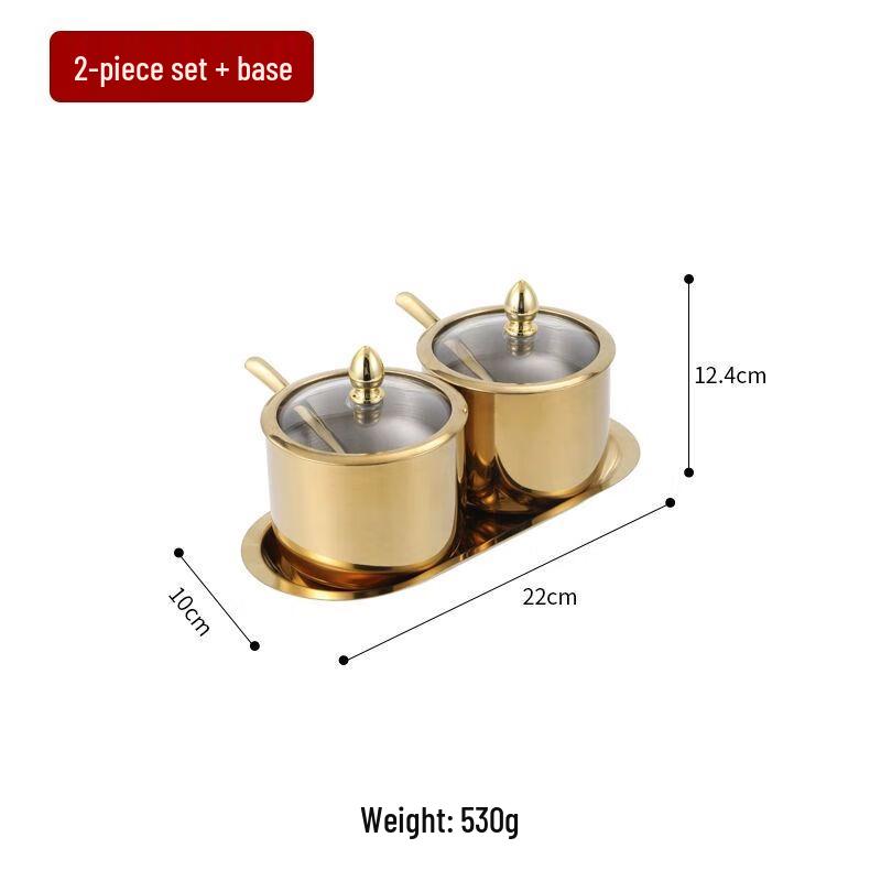 Korean Style Stainless Steel Seasoning Jar Set