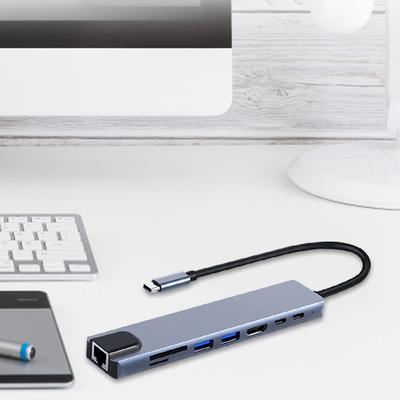 8/10 In 1 Multiport Adapter 4K 30Hz 100W PD USB 3.0 USB C To HDMI-compatible Adapter USB C Dongle for MacBook Pro/Air