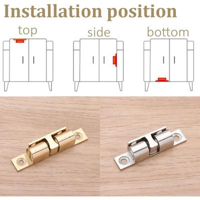 1Pcs Double Spring Steel Ball Bead Lock 40/50/60/70mm Brass Copper Door Catch Damper Buffer Closet Tension Latch