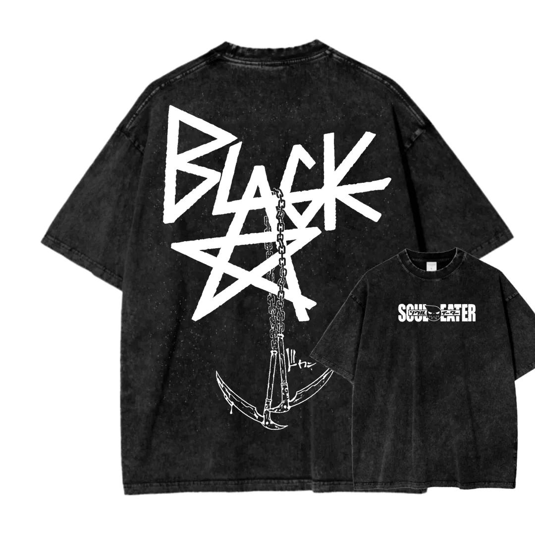 

Hot Anime Soul Eater Logo Print T-shirt Men Women Short Sleeve Clothing Cotton Tshirt Retro Washed T Shirt Harajuku Male Tops XXL чёрный