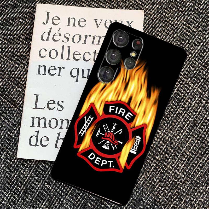 Firefighter Heroes Fireman Cover For Samsung Galaxy S24 Ultra S22 S23 Plus S20 S21 FE S8 S9 S10 Note 10 20 Ultra Case