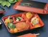Wakaizumi Lacquerware ABS Long Side Dish Bento Box with Willow Knot and Red Interior Heat-Resistant T-187 (Low Type) (Large) 8-inch 1-418-2