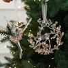 Christmas Acrylic Hanging Ornament Glitter Clear Reindeer Butterfly Pumpkin Carriage Snowflake Dragonfly Ballet Girl Xmas Tree Hanging Ornament