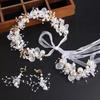 Summer Boho Children Girl Pearl Butterfly Headdress Flower Wreath Garland Head Hoop Headbands Hair Wedding Bride Jewelry Gifts