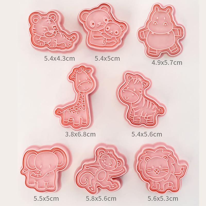 8Pcs/Set  Biscuit Mold Forest Animal Shape Cookie Cutter Icing Fondant Cake Tool