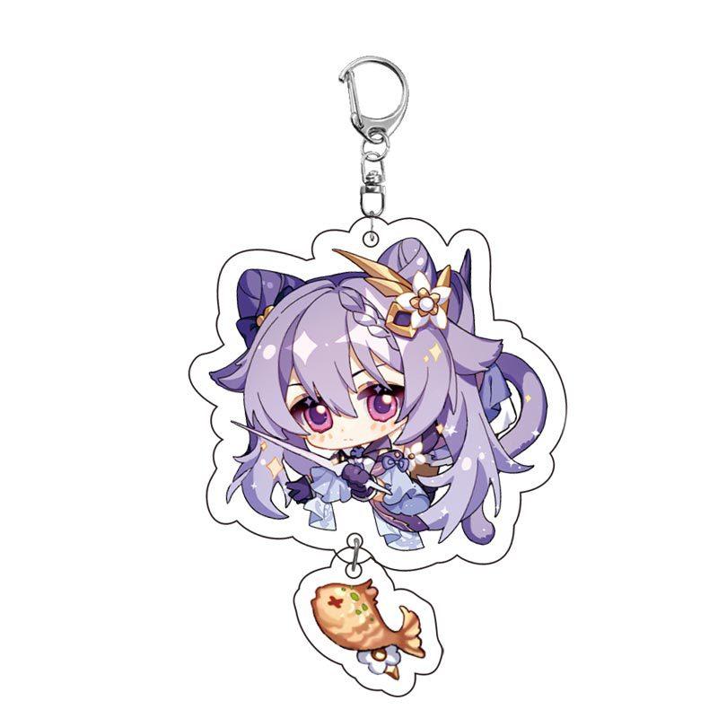 Game Keychains Acrylic Figure School Bag Keychian Holder Key Ring For Children Girl Men Accessories
