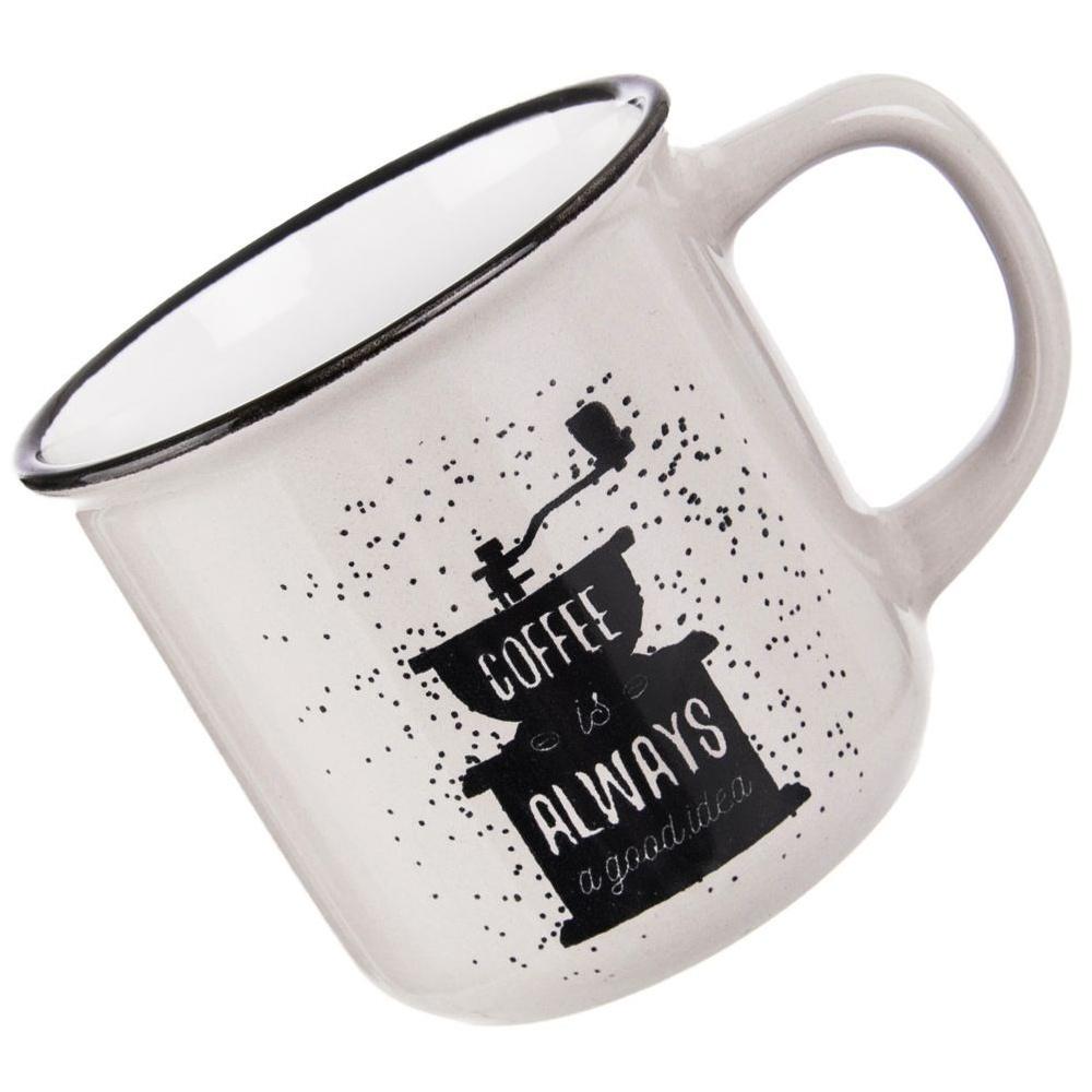 Ceramic Mug for Drinking Coffee Tea Herbs Drinks White 370 Ml