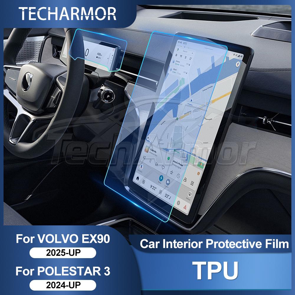 TPU Interior Protector Film for Volvo EX90 Polestar 3 2024-2026 Dashboard Anti-Scratch Self-Healing Sticker