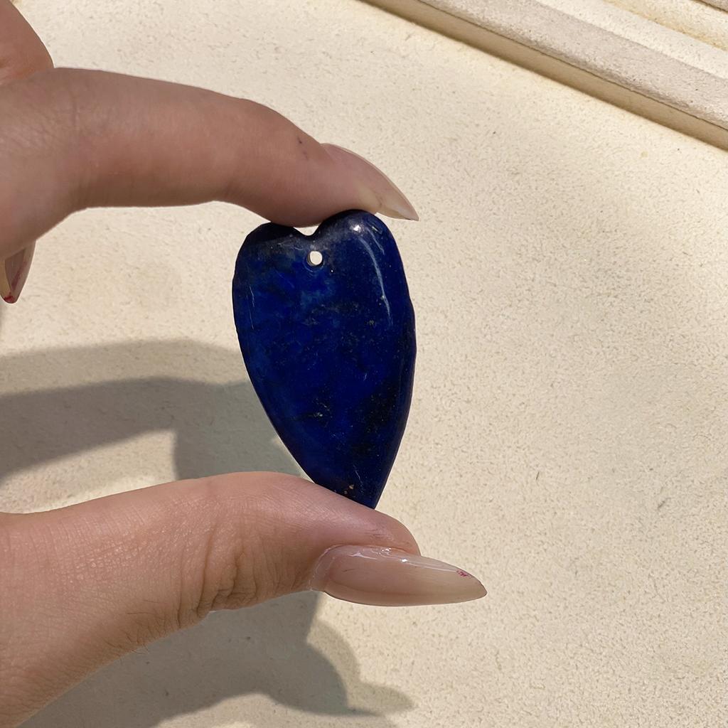 1Pc Natural Stone Elongated Heart Pendant 24×40mm Single Hole Gemstone Charm For DIY Necklace Jewelry Making