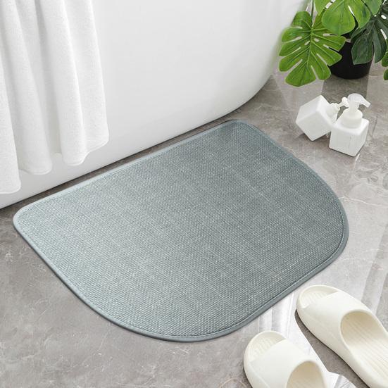 Non-Slip Bathroom Carpet Mat Semi-circular Rubber Backing Quick-Drying Absorbent Ultra-Thin