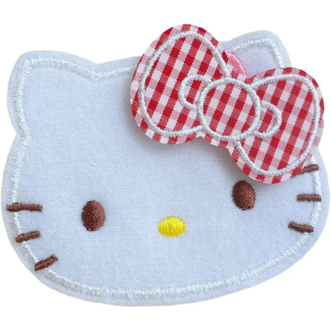 

Sweet Girl Bow Cat Magic Hair Stickers – Children s Hair Accessories Small Plaid Bow Sticker [Red]