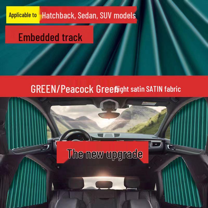 

Car Sunshade with Built-in Track for Privacy and Heat Insulation, New Style Window Curtain Rear Pair - Built-in Track