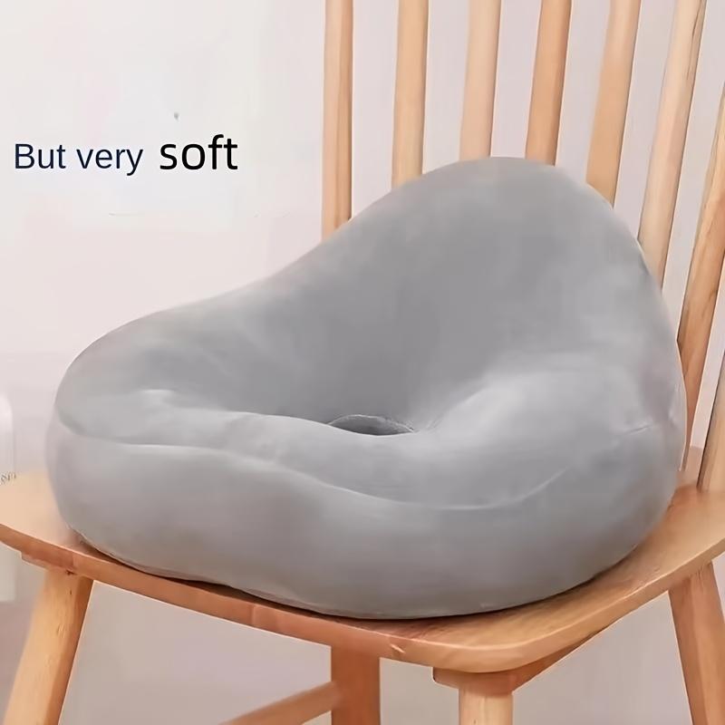 1pc Memory Foam Seat Cushion - Breathable & Washable Round Pad | Grey for Office/Car/Elderly Use,for Hip/Back Support