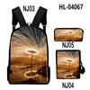 Iconic Distinctive Black Rock Shooter 3D Design 3pcs/Set Learner Bags Everyday Laptop Everyday Backpack Sling Carry Tote Pencil Pouch