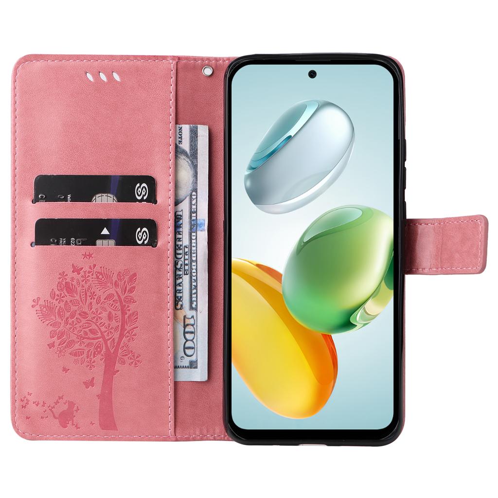 For Honor Play 60 Plus 5G/Play 9T/X7c 4G/200 Smart 5G Phone Case with Stand Cat Tree Pattern Leather Wallet Mobile Cover