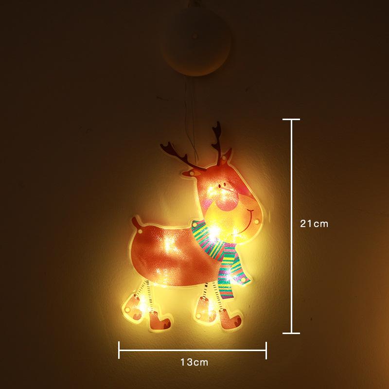 MAITA LED Luci a ventosa Babbo Natale Pupazzo di neve Luci da appendere alla finestra Luci decorative per l'albero di Natale
