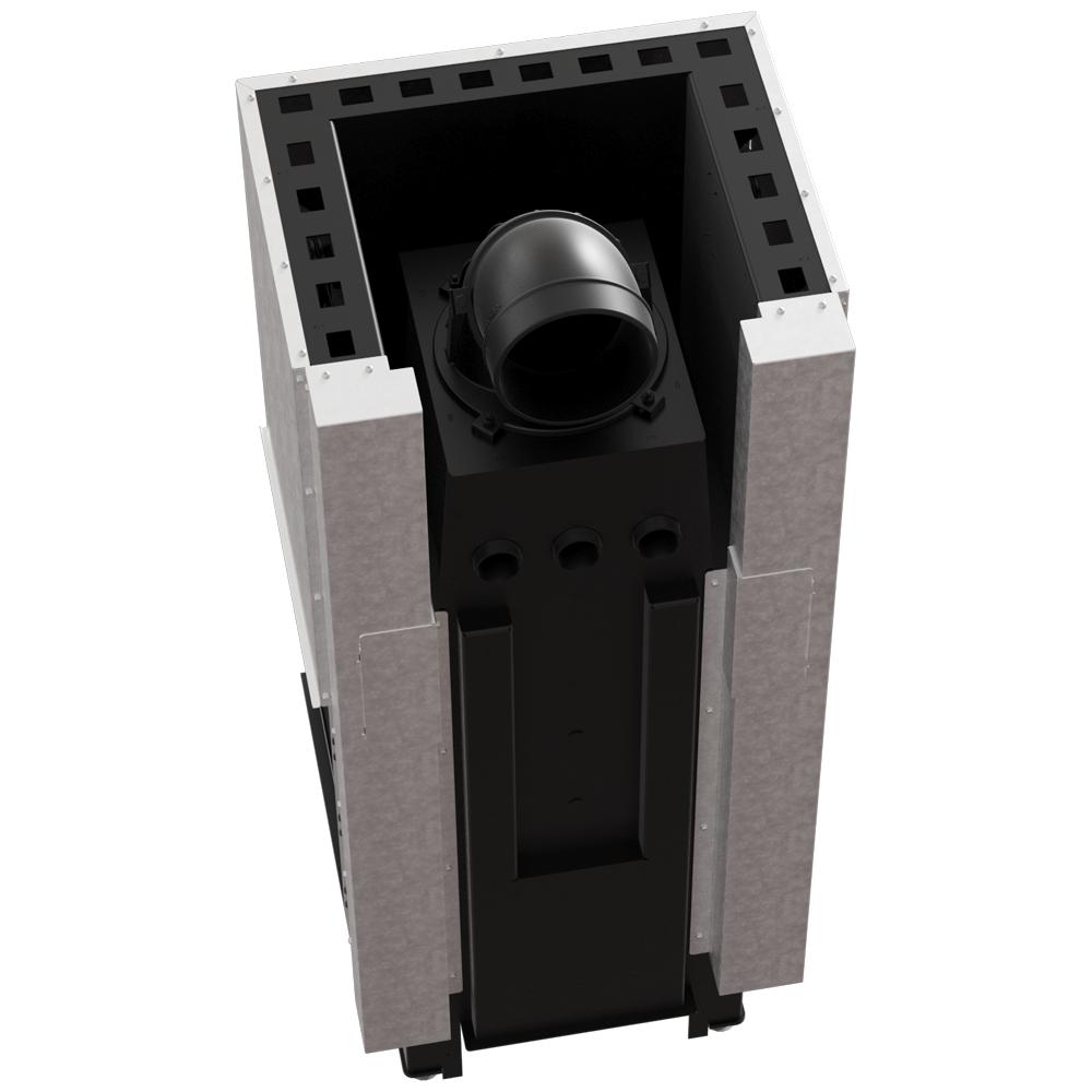 Steel Fireplace KRATKI REGNOR 600/400 7 kW Ø 200 3-sided, Black Thermotec