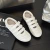 ~ Retro women's Velcro ballet single shoes round head casual sports little white shoes women's single shoes