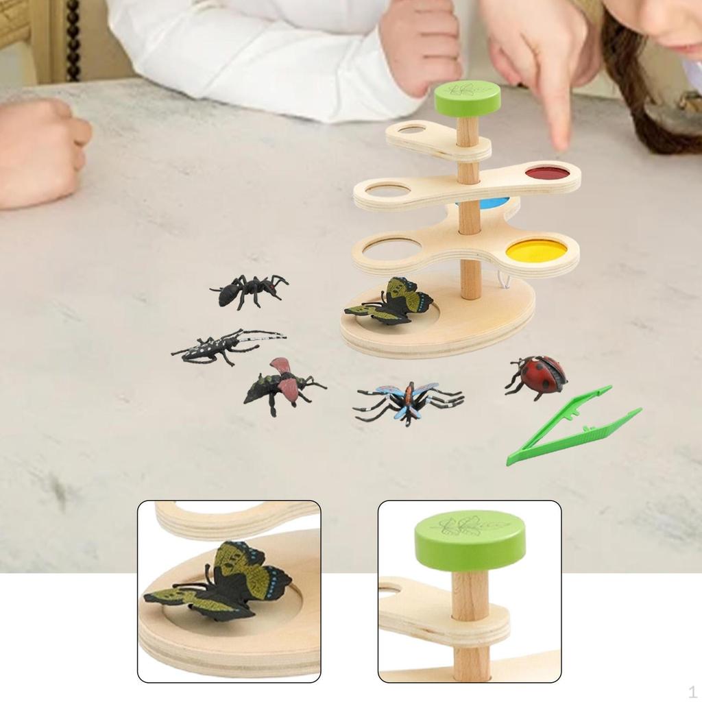 Magnifying Glass Early Learning Tool Exploration Educational Kids Wooden Magnifier Observation Scope