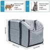Portable Dog Car Seat, Center Console Pet Booster Seat for Small Dogs Up To 15lbs, Puppy Travel Carrier with Safety Belt Cushion