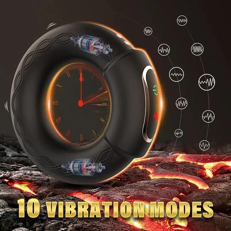 Penis Ring with Heating Semen Cock Ring Penis Enlargement Delayed Ejaculation Vibrating Sex Toys Vibrator for Men Couple Ring
