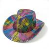 Color Blocks Laser Cowboy hat Western cowboy men and women retro party stage party Cowboy hat outdoor knight hat Wholesale