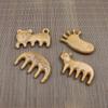 Natural Wooden Wide Tooth Mini Handle Comb Meridian Massage Anti-static Head Five Claw Massager Promote Blood Circulation