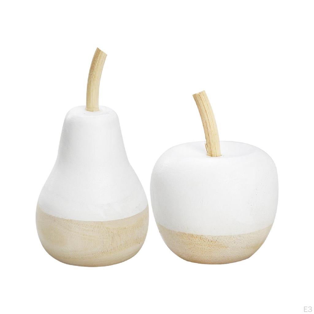 Wood Fruit Figurine Ornament Decor Collection Minimalist Sculpture Statue for Festival Living