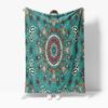 Bohemian Mandala Print Blanket Psychedelic Colorful Ethnic Pattern Throw Blanket For Sofa Couch Bed Decoration