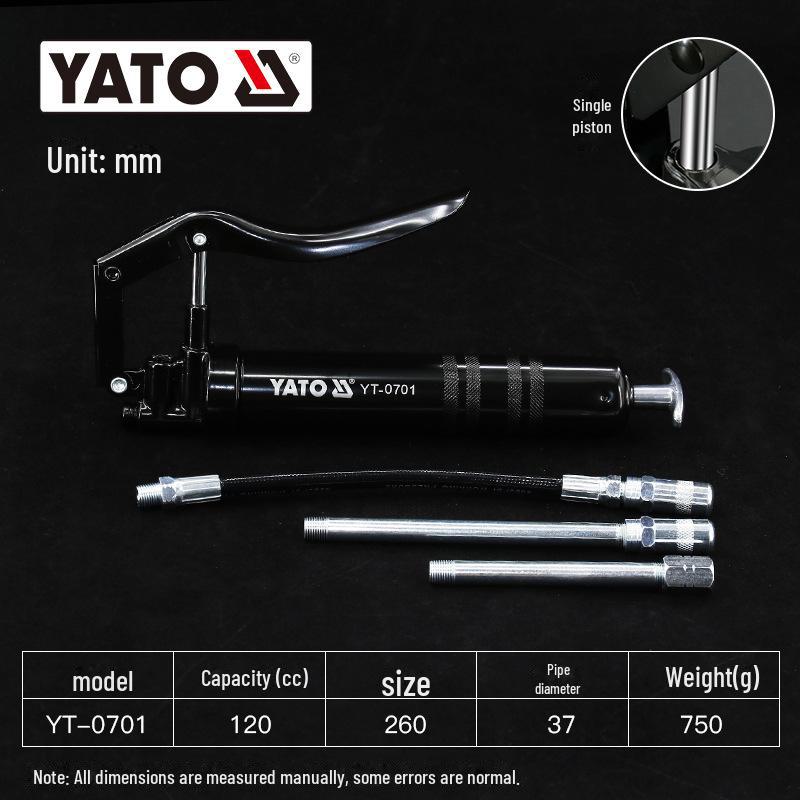 "Yiertuo Industrial-Grade Grease Gun with Single/Double Piston Pneumatic Nozzle and Manual Hose"
