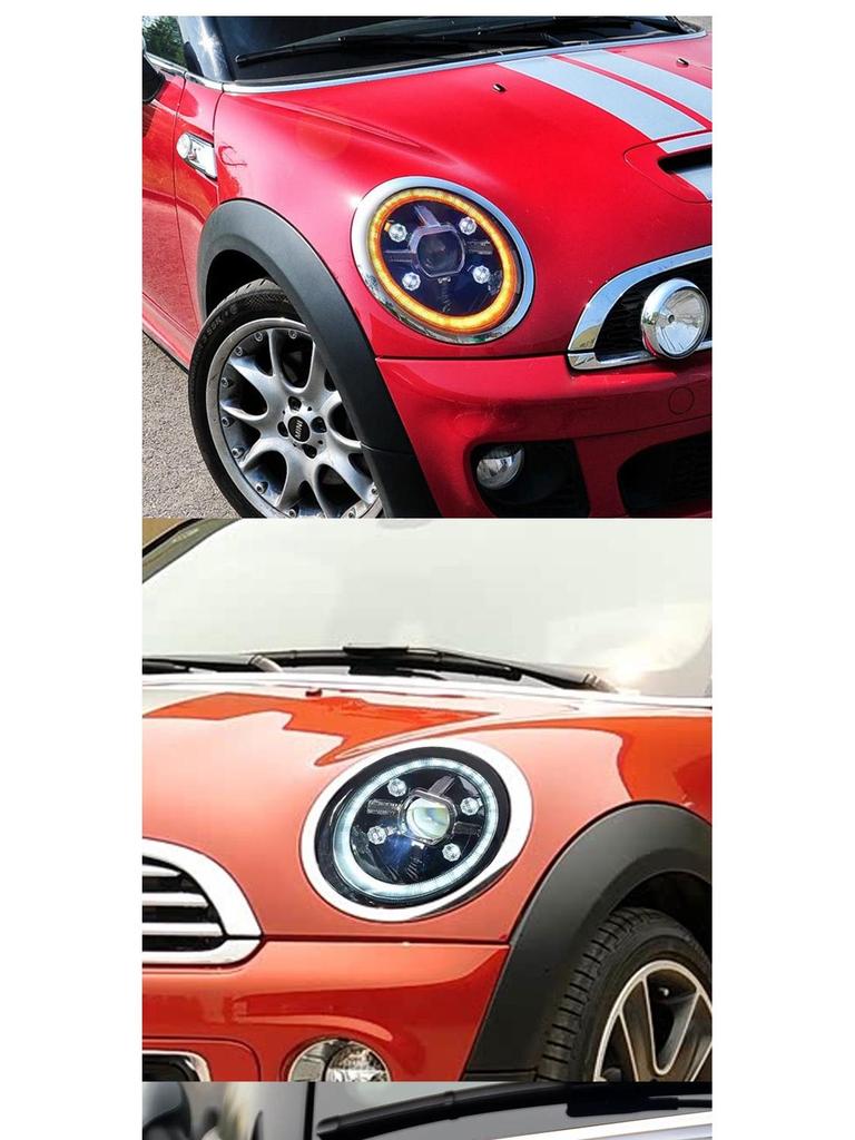 Compatible with 2014-2023 BMW Mini F56/F55 Headlight Assembly: Crystal DRL with Flowing Turn Signals.