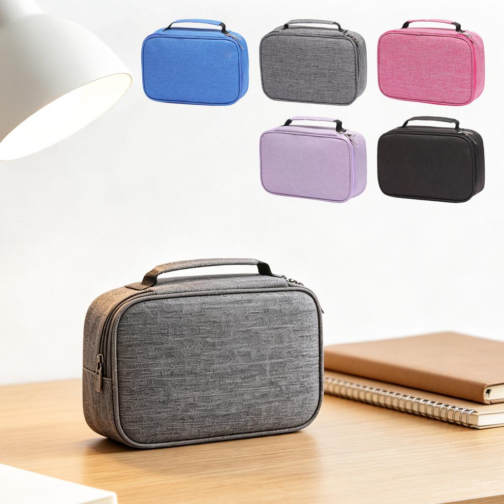 Portable Lunch Bag Insulated Storage Tote with Zipper Closure and Handle for Office School Travel Picnic Use