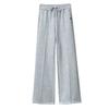 Solid Drawstring Straight Leg Sweatpants Casual High Waist Loose Pants Women's Clothing