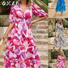 Women's Fashion Summer Spring V-Neck Short Sleeve Casual Dresses