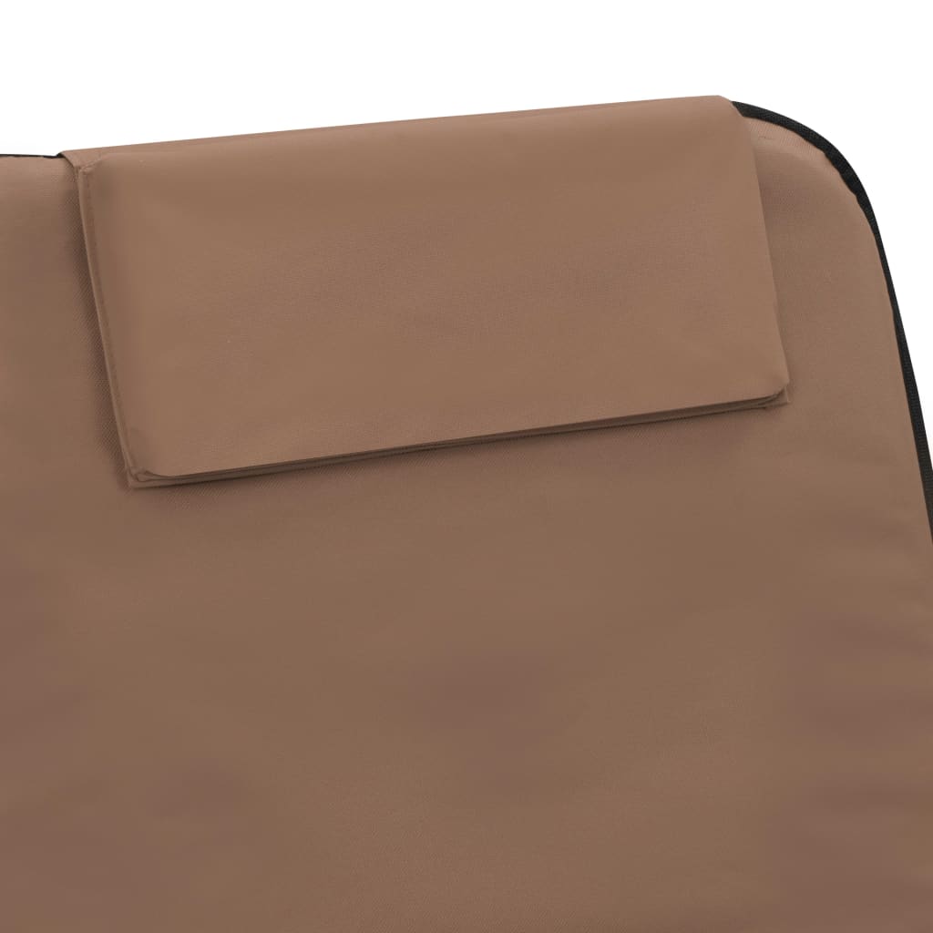 Foldable Beach Mat 2 Pcs Steel and Fabric Brown