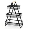 3-Tiers Design Kitchen Organizer Space-Saving Vegetable Storage Basket  Countertop Storage