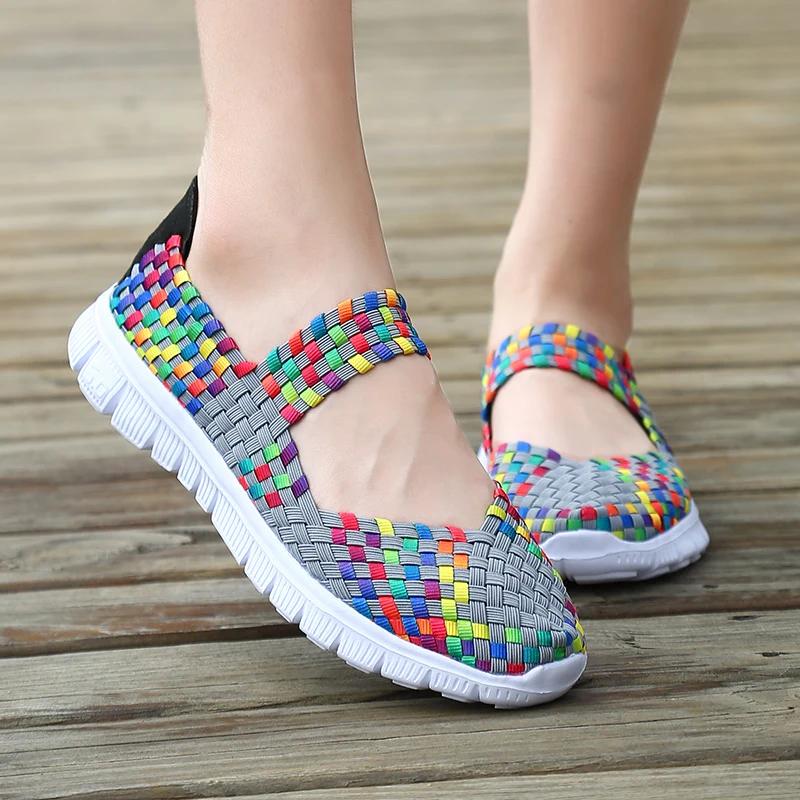 Summer Sandals Women Handmade Casual Flat Shoes Outdoor Lightweight Casual Sports Hiking Shoes Large Size Zapatos De Mujer