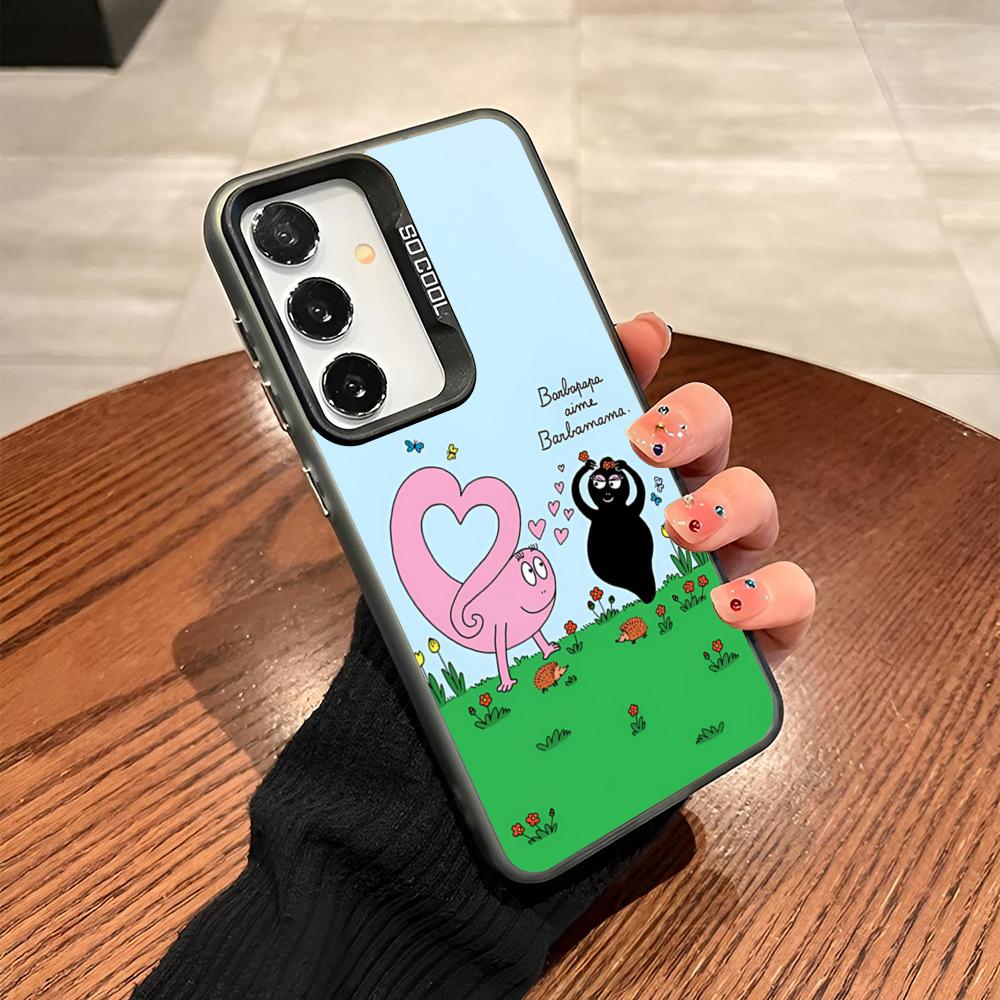 Barbapapa Phone Case For Samsung Galaxy S24 S23 S22 S21 S20 Note20 Ultra Plus Fe Colored Silver Cover