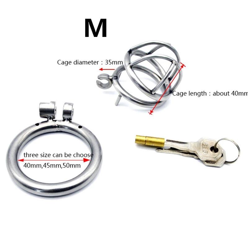 Super Small Stainless Steel 3 Size Bird Cock Cage Lock Adult Game Metal Male Chastity Belt Device Penis Ring Sex Toys For