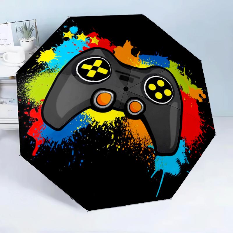 Energetic Gaming Controller 8-Frame for Travel, Camping, Casual Lightweight Portable Umbrella, Essential for Every Family Holidays Birthday Gift